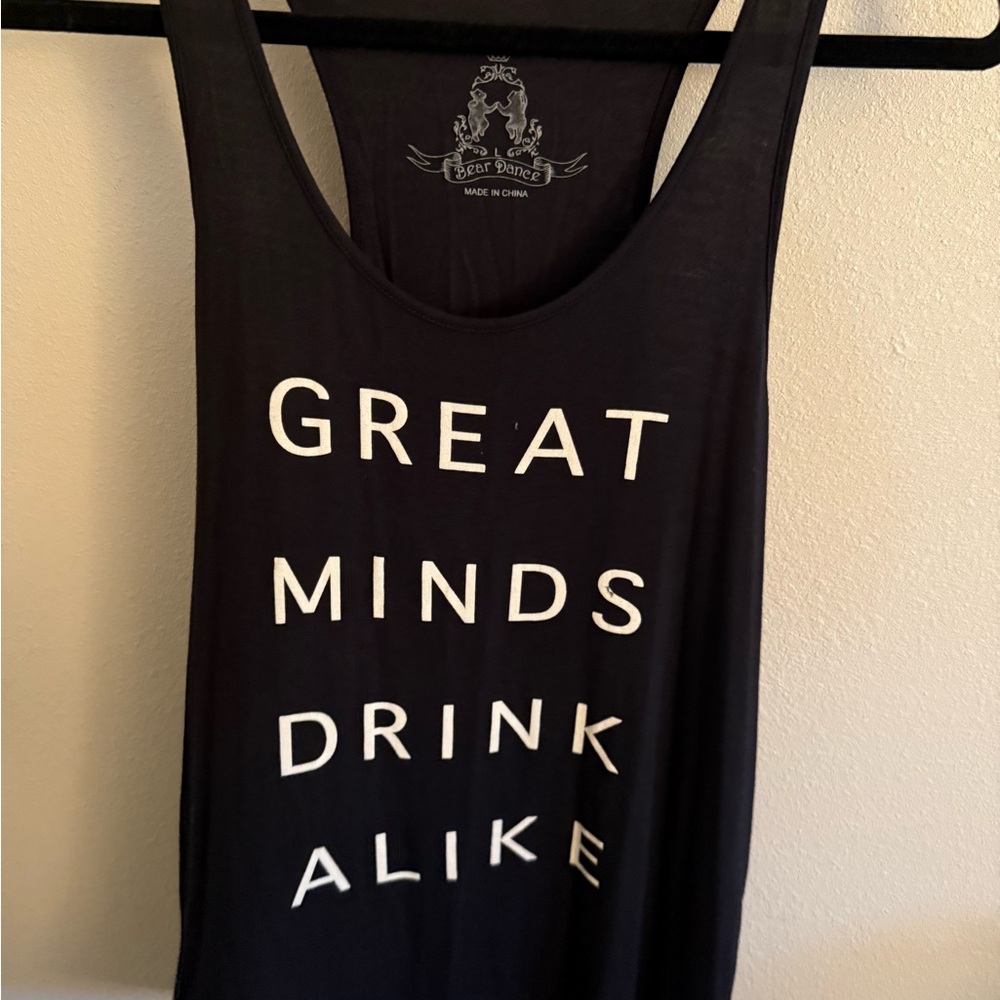 Black Tank Top with White Text
